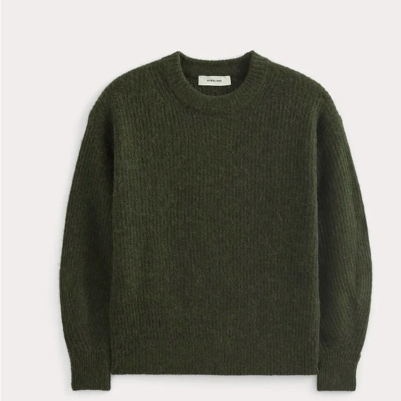 Everlane Cocoon Crew Alpaca Women’s Forest Green Sweater - Picture 2 of 4